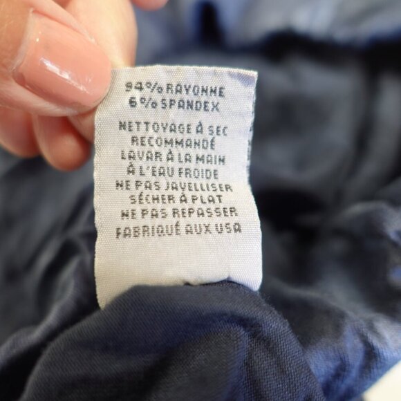 Michael Lauren Women’s Emmanuel Mineral Navy Shirred Rainbow Button Pant Size XS - Picture 10 of 10